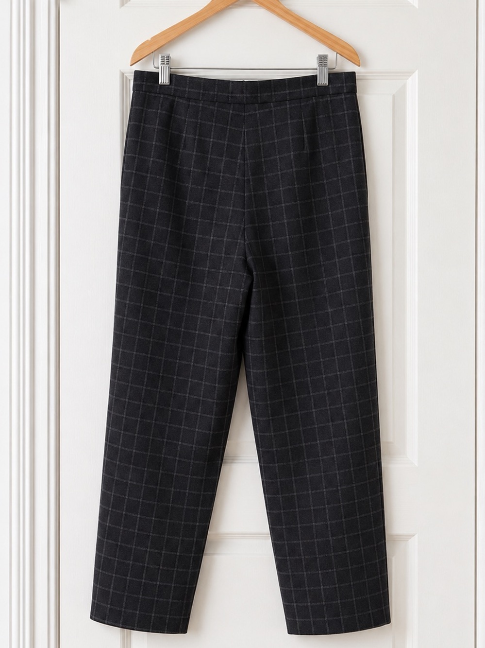 Talbots Vintage Windowpane Plaid Wool Blend High Rise Pants 6 Lightweight